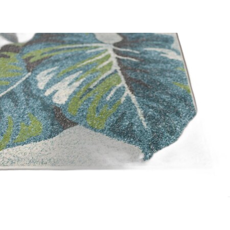 Homeroots 3 ft. 3 in. x 4 ft. 11 in. Polypropylene Teal & Green Area Rug 353641